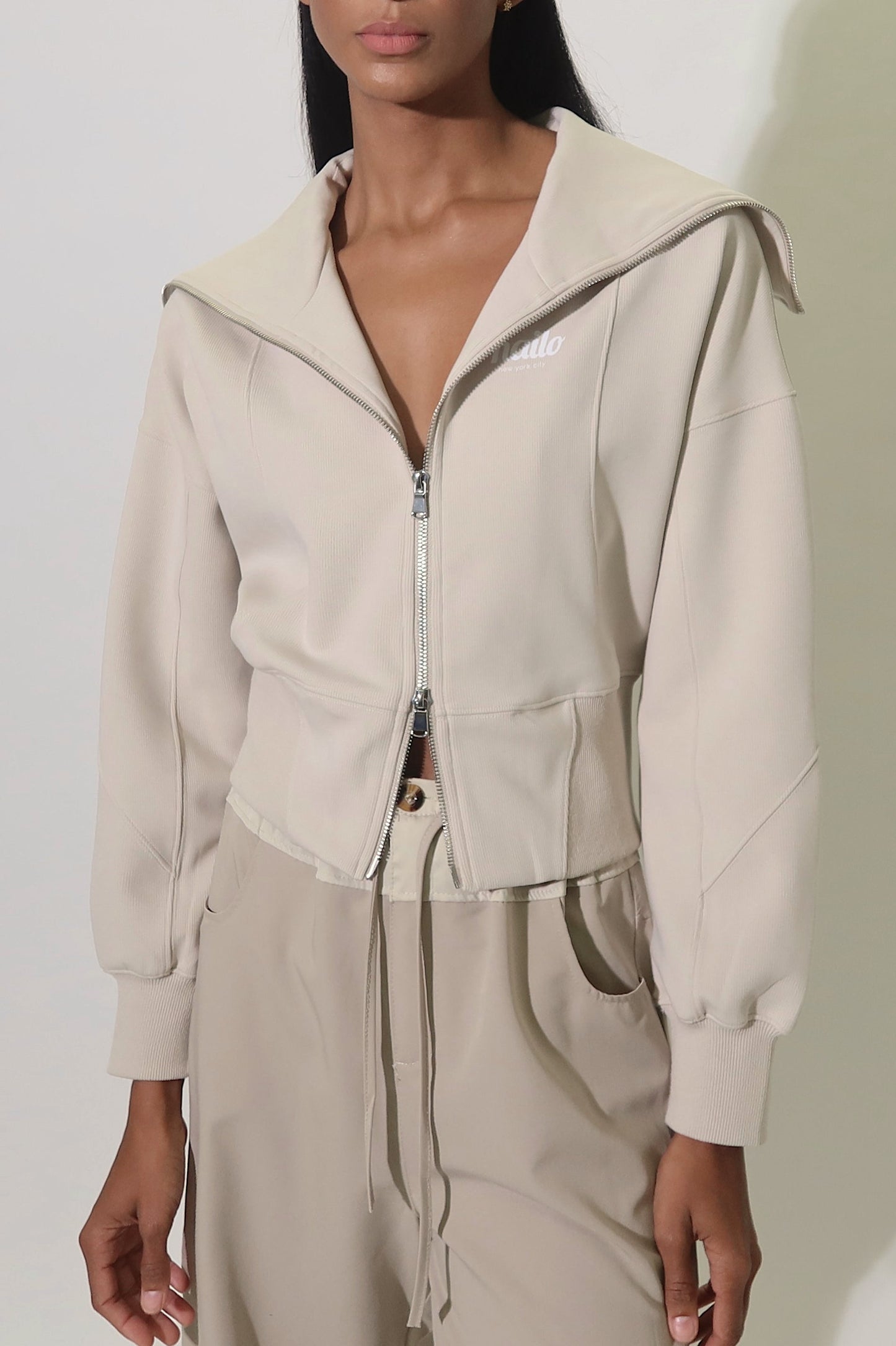 Elena Cropped Zip-Up